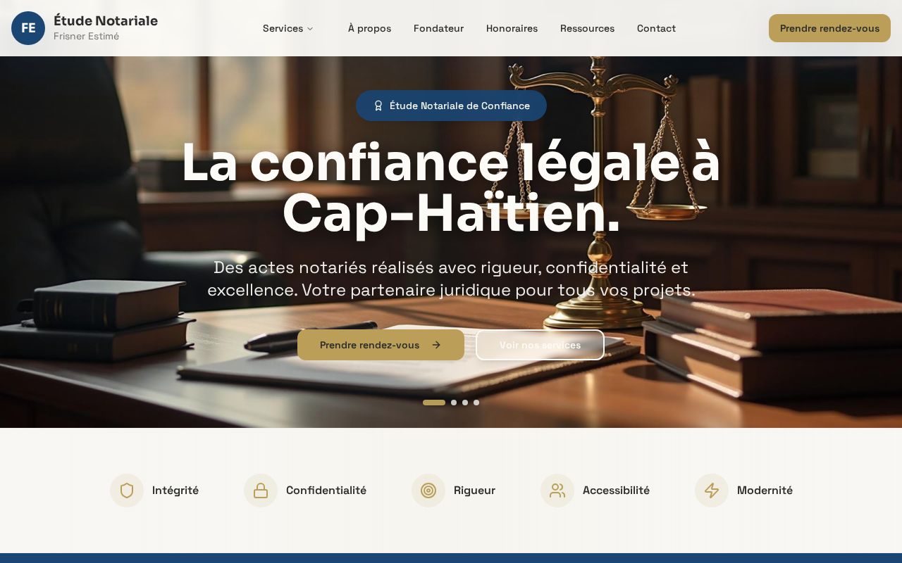 Homepage of Cabinet Notarial Frisner Estimé
